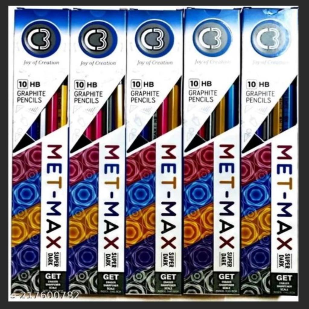 C3 MET-MAX Super Dark Graphite Pencils – 10 HB (Box)